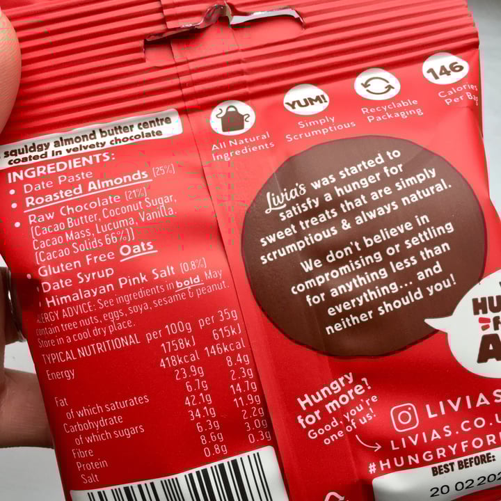review photo of Livia's Salted almond butter nuggets shared by @claudeshungry on 02 Feb 2021 - review