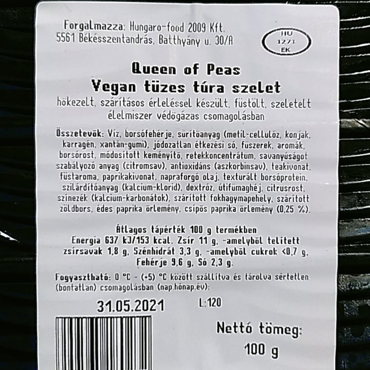photo of Queen of Peas Tüzes túra szelet shared by @andras on  23 May 2021 - review