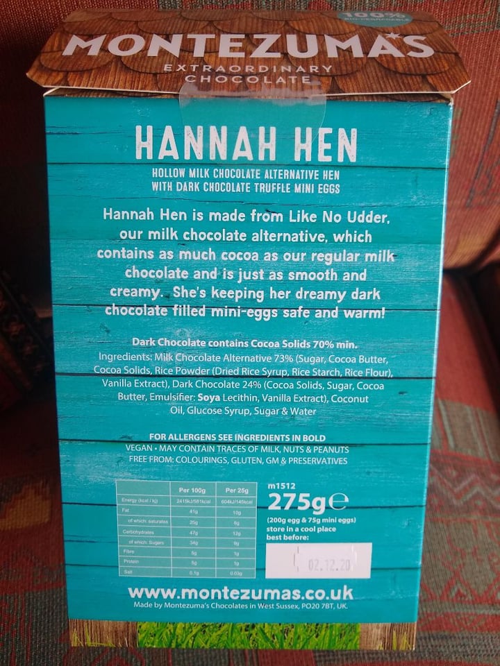 photo of Montezuma's Hannah Hen shared by @veganurse on  12 Apr 2020 - review