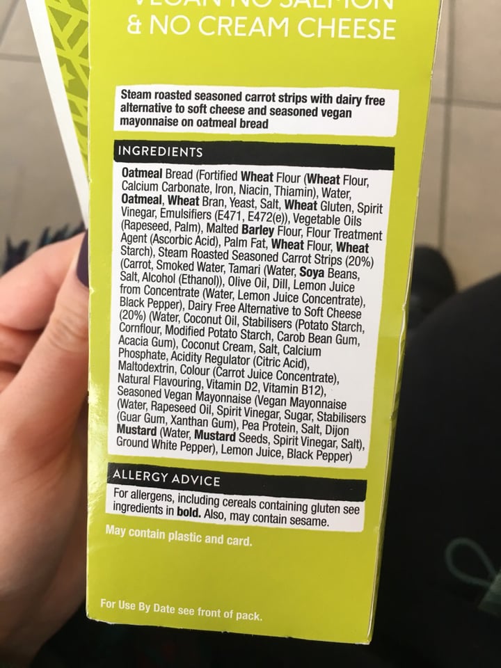 photo of Boots Vegan No Salmon & No Cream Cheese shared by @laurapratt on  06 Dec 2019 - review