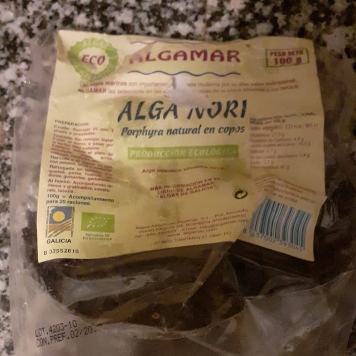 photo of Algamar Alga nori en copos shared by @juanitu on  05 Nov 2020 - review