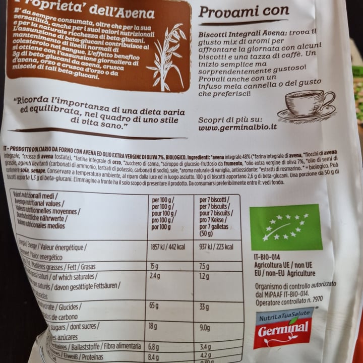 photo of Germinal Bio Biscotti avena shared by @betta1979 on  19 Nov 2022 - review