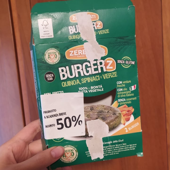 photo of Zerbinati Burger Quinoa, Spinaci, Verze shared by @bratkart0ffel on  16 Dec 2022 - review
