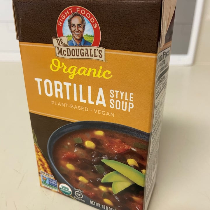 photo of Dr McDougall's  Right Foods Organic Tortilla Style Soup shared by @tabsabre on  23 Apr 2020 - review