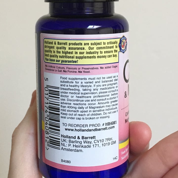 photo of Holland & Barrett Calcium and Magnesium shared by @emmajwheeler on  22 Feb 2021 - review