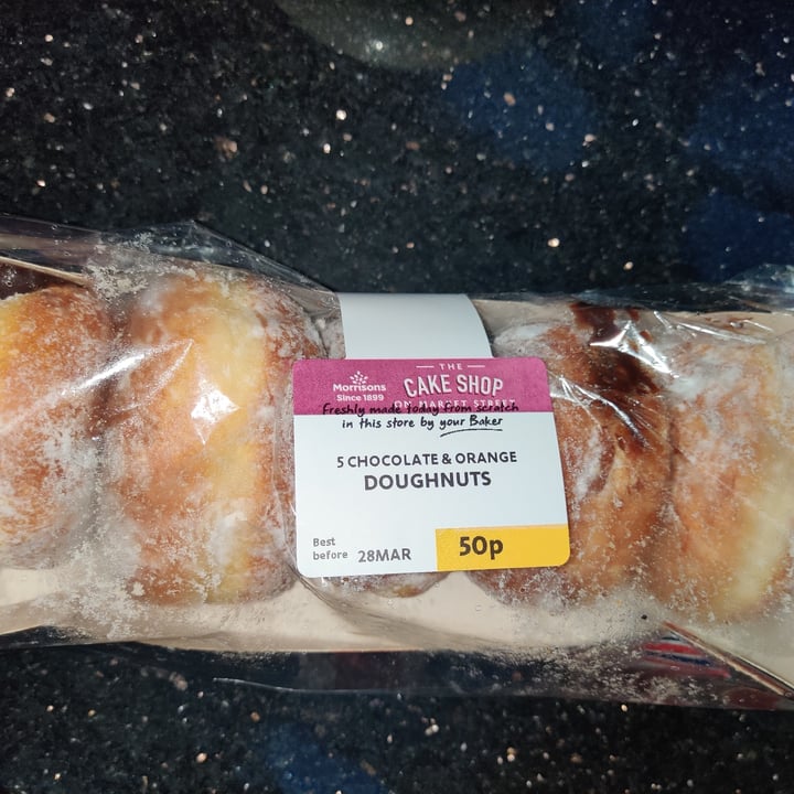 photo of Morrisons Chocolate orange doughnuts shared by @cr0vegan on  28 Mar 2021 - review