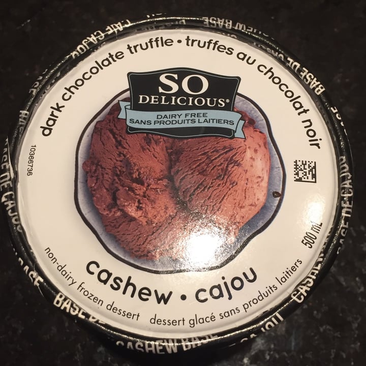 photo of So Delicious Dairy Free Dark Chocolate Truffle Cashewmilk Frozen Dessert shared by @malarky on  23 Nov 2020 - review