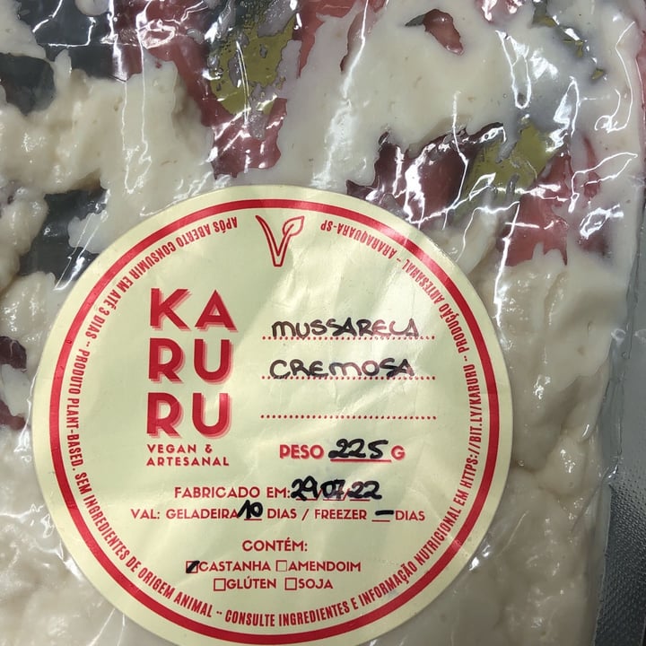 review photo of karuru vegan & artesanal Mussarela cremosa shared by @ferrovillas on 03 Aug 2022 - review