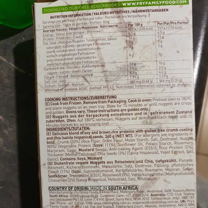 review photo of Fry's Family Food Rice Protein & Chia Nuggets shared by @sharneejade on 18 May 2021 - review