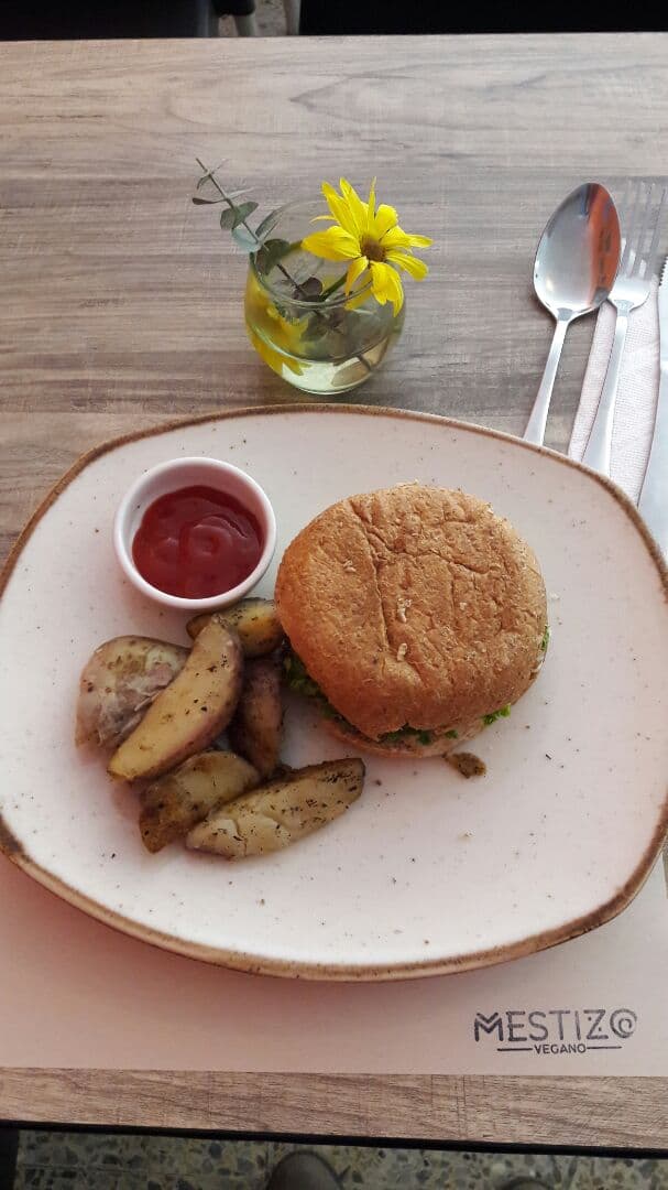 菜肴“Hamburguesa vegana”的照片
