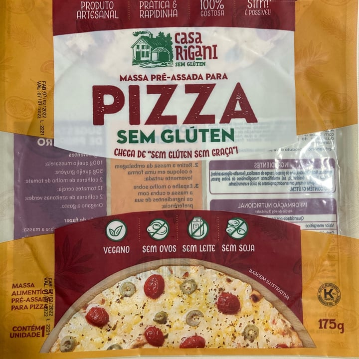 review photo of Casa Rigani Sem Glúten Massa pré assada para pizza sem glúten shared by @amandacamargo on 29 Apr 2022 - review
