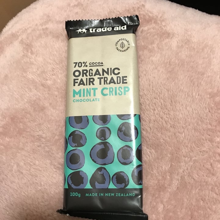 photo of Trade aid 70% Cocoa Organic Fair Trade Mint Crisp Chocolate shared by @vegkai on  16 May 2020 - review