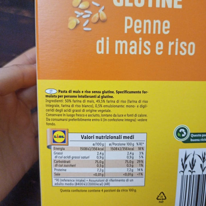 photo of Combino Penne mais e riso shared by @lizzieveg on  28 Dec 2021 - review