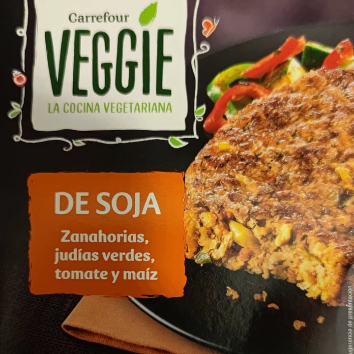 photo of Carrefour  Hamburguesa de soja, judias, tomate y maiz shared by @enigmah on  20 Nov 2020 - review