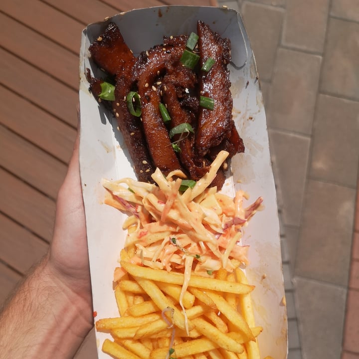 review photo of The Vegan Chef Midrand Sticky Ribs With Chips shared by @pretoriavegan on 10 Oct 2021 - review