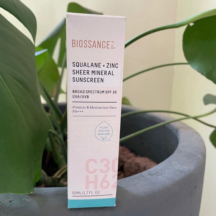 photo of Biossance Squalane + Zinc Sheer Mineral Sunscreen shared by @carolineb2 on  27 Jul 2021 - review