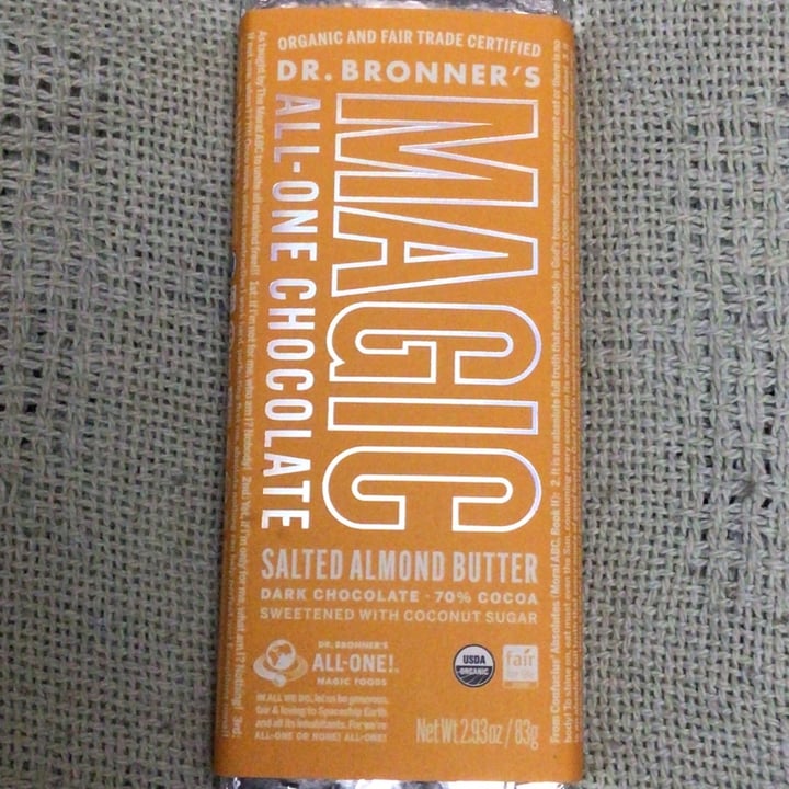 photo of Dr. Bronner's Salted Almond Butter Magic All One Chocolate shared by @rickydoc on  14 Mar 2022 - review