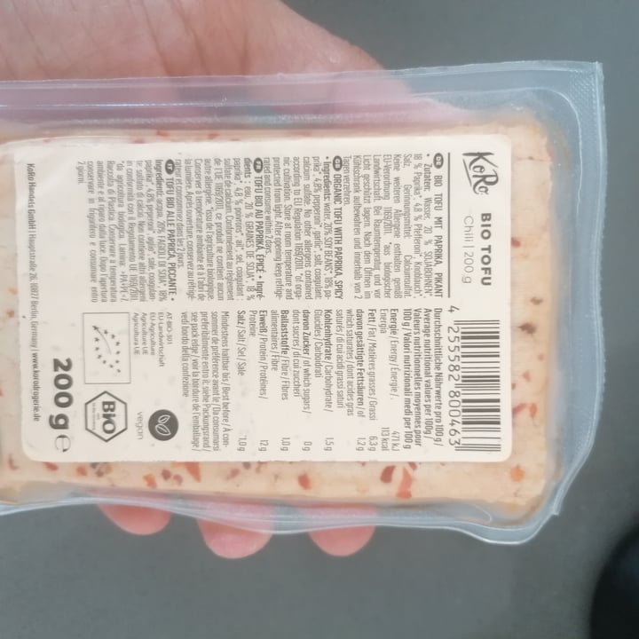 photo of Koro Bio Tofu Alla Paprica, Piccante shared by @marlene3 on  15 Jul 2022 - review