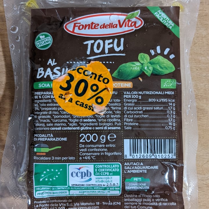 photo of Fonte della vita Tofu al basilico shared by @bunny89 on  13 Jan 2022 - review
