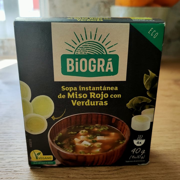 photo of Biogra Sopa instantánea de miso rojo con verduras shared by @saravegana on  01 Jul 2021 - review