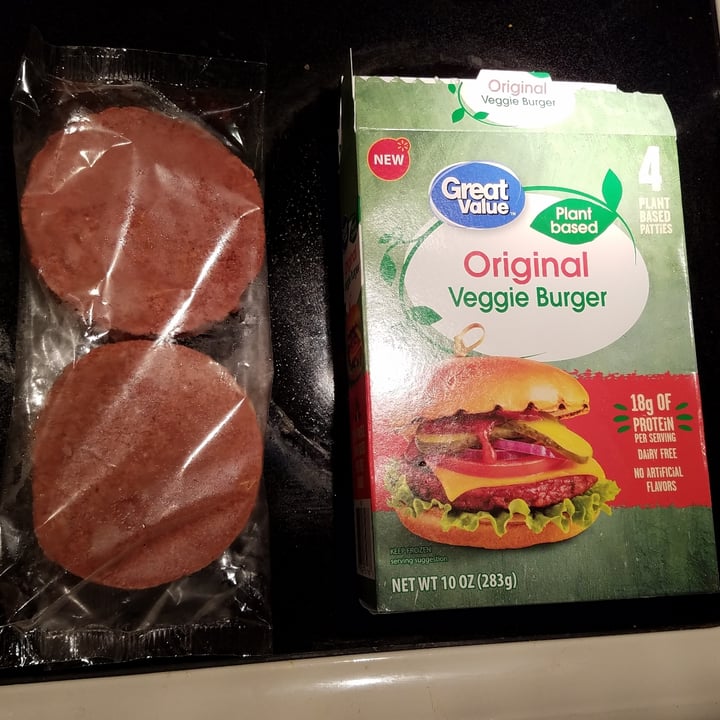 photo of Great Value  Original Veggie Burger shared by @caseyveganforlife on  23 Mar 2021 - review