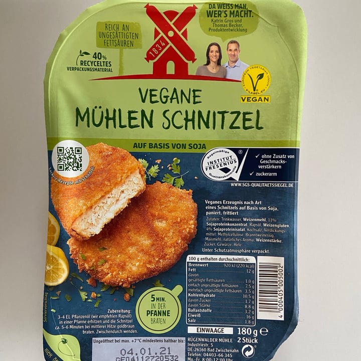photo of Rügenwalder Mühle Vegane Mühlen Schnitzel shared by @marc19 on  17 Dec 2020 - review