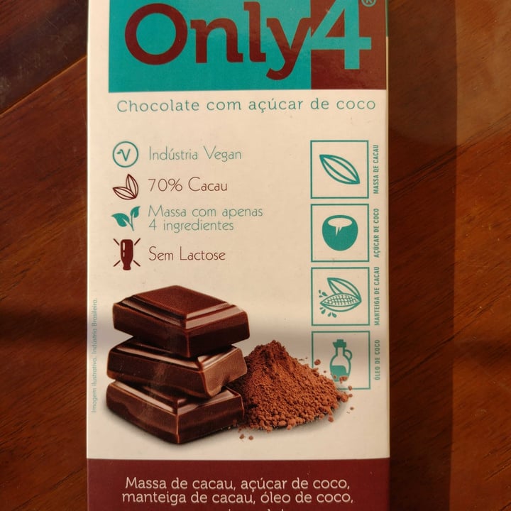 photo of Only4 Chocolate 70% com açúcar de coco shared by @estellakrausser on  29 Apr 2022 - review