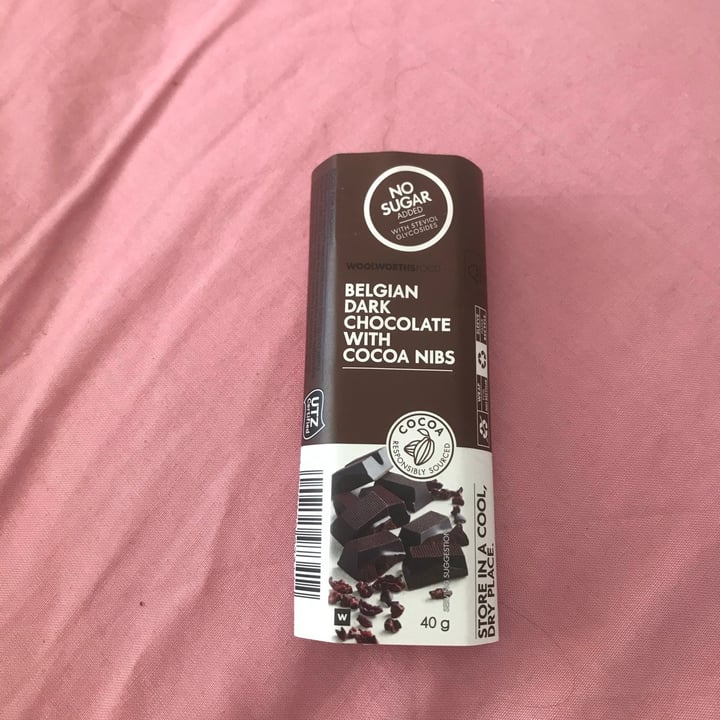 photo of Woolworths Food Belgian Dark Chocolate with Cocoa Nibs shared by @lihsur on  27 Apr 2021 - review