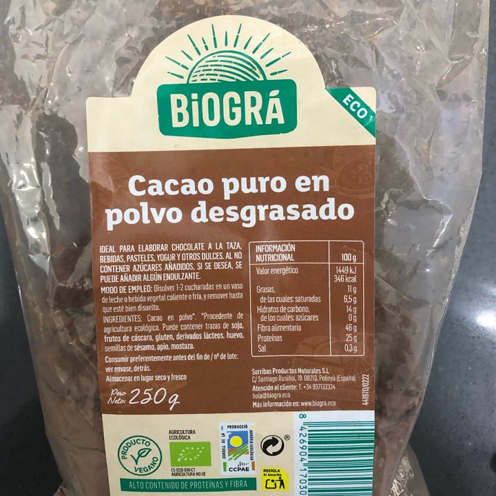 photo of Biogra Cacao Puro shared by @camillazita on  19 Dec 2022 - review