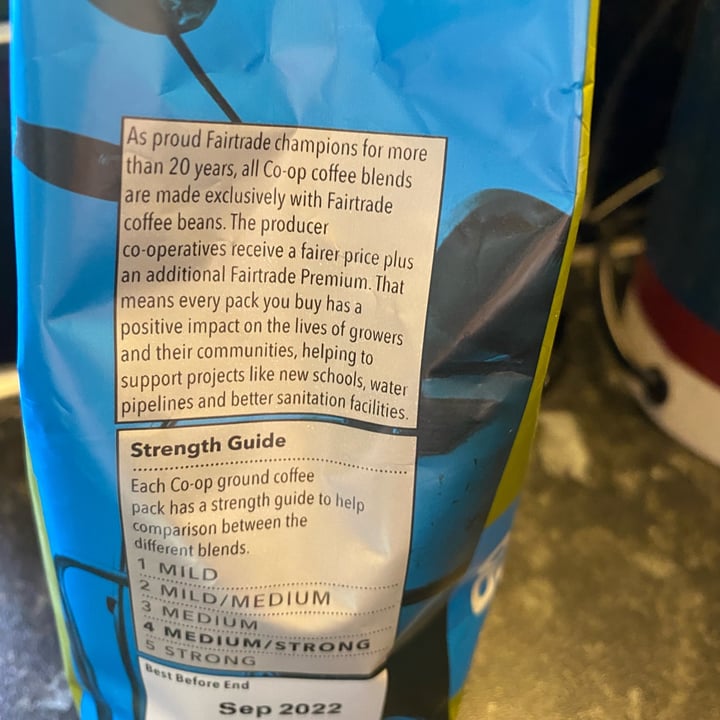 photo of Co operative Italian style fairtrade roast and ground coffee decaffeinated shared by @christinexxx on  08 Feb 2022 - review