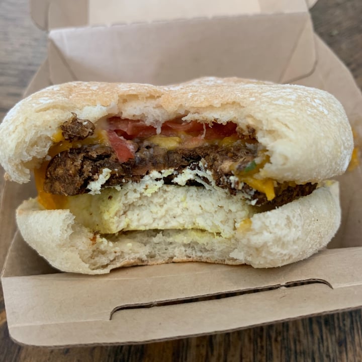 photo of Life - The Vegan Drive Thru Snausage Breakfast Sandwich shared by @operationcow on  09 May 2020 - review