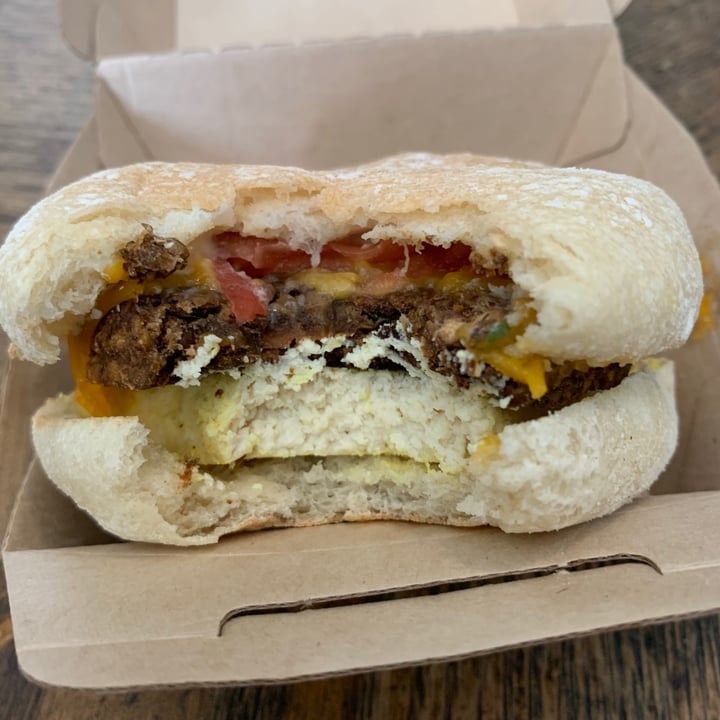 review photo of Life - The Vegan Drive Thru Snausage Breakfast Sandwich shared by @operationcow on 09 May 2020 - review