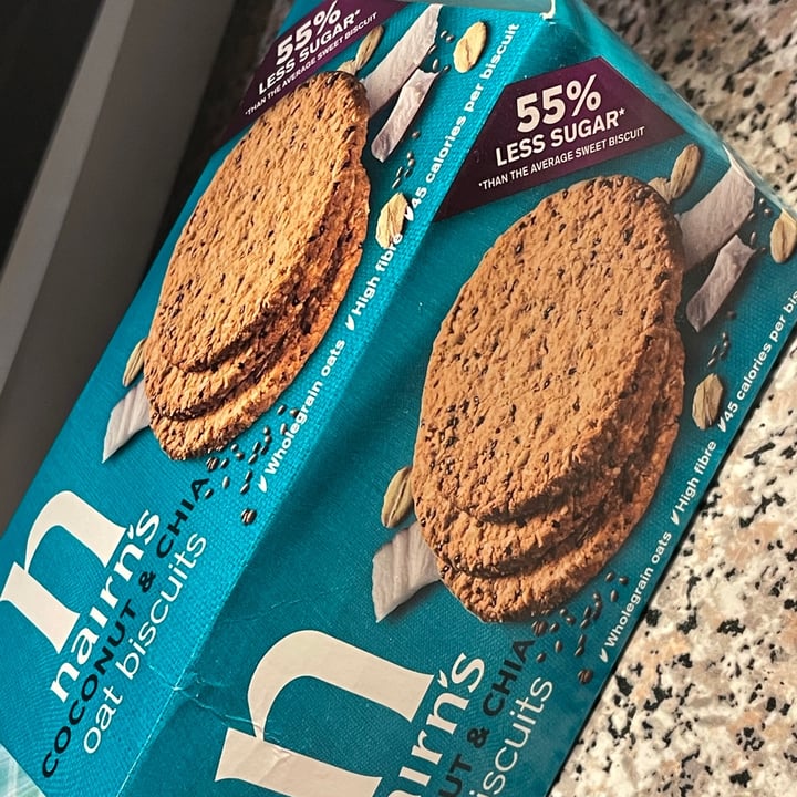 photo of Nairn's Coconut & Chia Oat Biscuits shared by @plantbasededo on  31 Jan 2021 - review