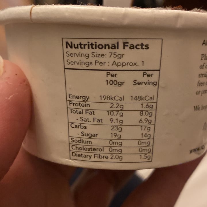 photo of The Ice Cream & Cookie Co Vegan Dark Chocolate Ice Cream shared by @mannatsodhi on  21 Dec 2021 - review