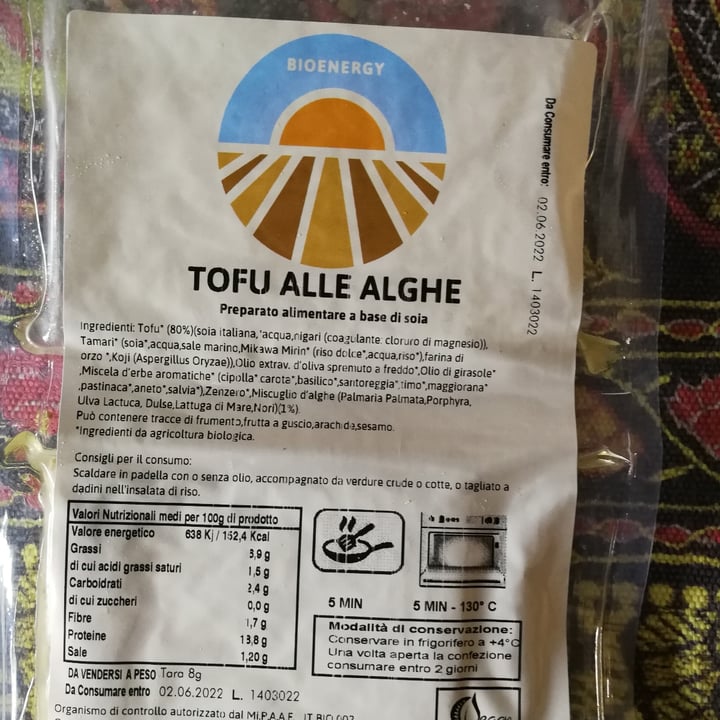 photo of bioenergy Tofu alle alghe shared by @haruchan on  20 Apr 2022 - review