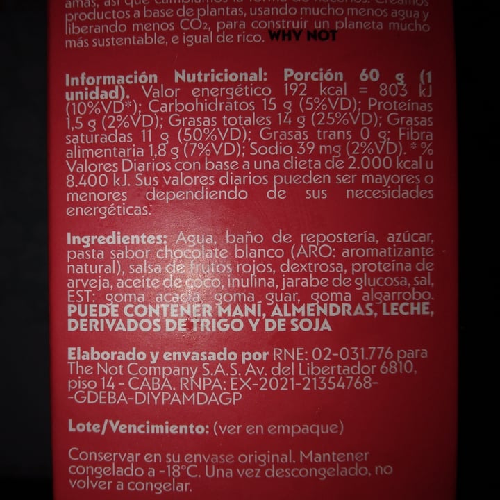 review photo of NotCo Not Icecream Paletas sabor Chocolate Blanco con Salsa de Frutos Rojos shared by @rociomontenegr0 on 02 Feb 2022 - review