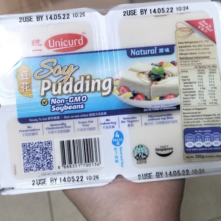 photo of Unicurd Natural Soy Pudding shared by @glitteryunicorn on  21 May 2022 - review