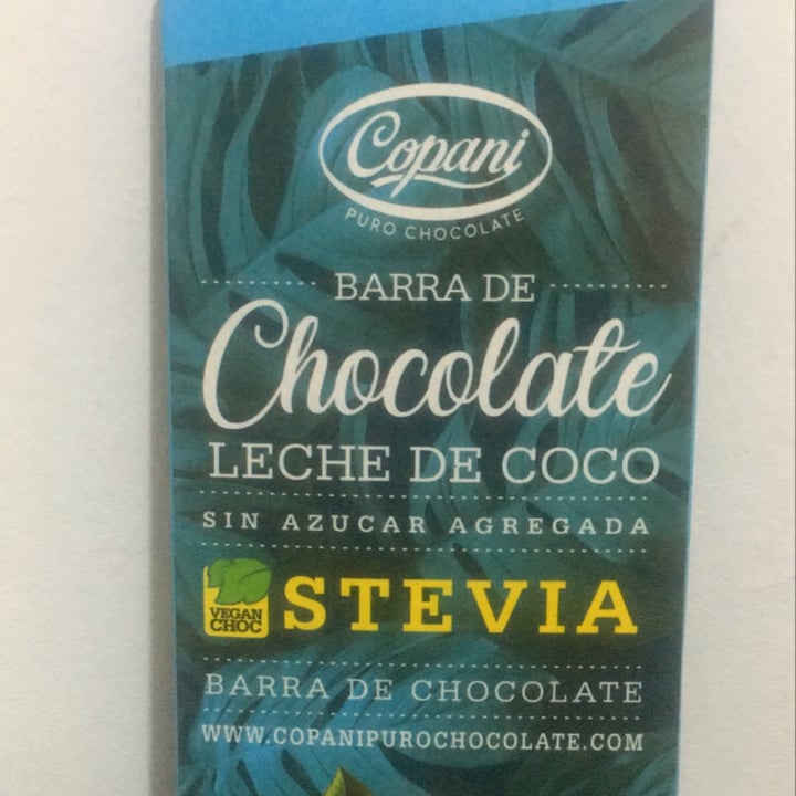 photo of Copani Barra de chocolate con leche de coco endulzado con stevia shared by @ileanabr on  17 Feb 2021 - review