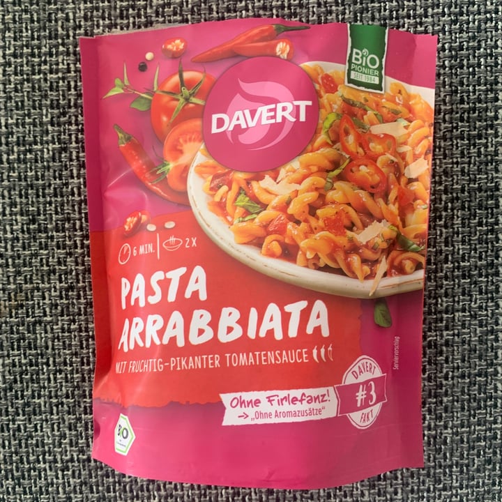photo of Davert Pasta Arrabbiata shared by @veganusefulinfo on  13 Mar 2022 - review