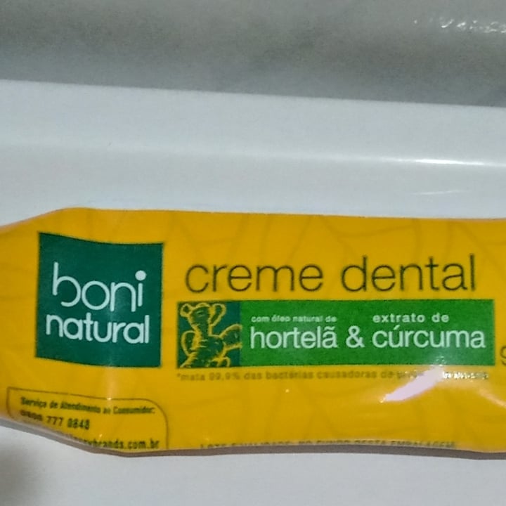 photo of Boni natural Creme Dental Curcuma Boni Natural shared by @ritaschimeneck on  17 Apr 2022 - review