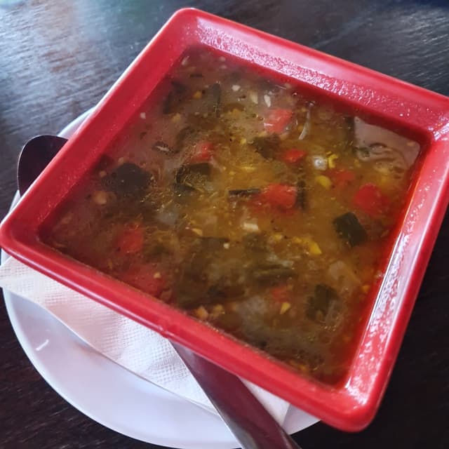 Photo of the dish “Poblano corn and yuca soup”