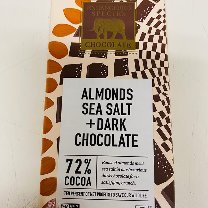 photo of Endangered Species Chocolate Almonds Sea Salt + Dark Chocolate shared by @kheidkamp on  12 Dec 2020 - review
