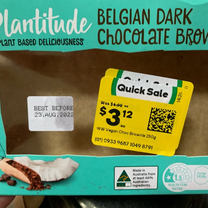 photo of Plantitude Belgian Dark Chocolate Brownie shared by @latasha on  23 Aug 2022 - review