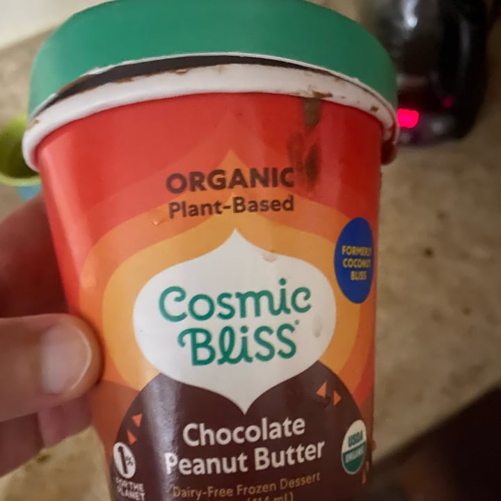 photo of Cosmic Bliss chocolate peanut butter plant-based ice cream shared by @soylentglenn on  29 Jul 2022 - review