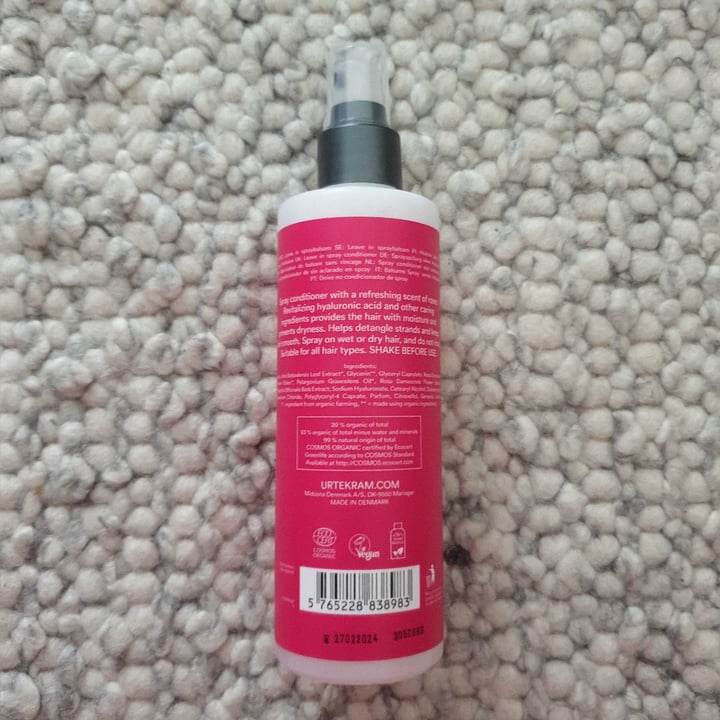 review photo of Urtekram Nordic Beauty Revitalizing Spray Conditioner Rose shared by @pcassas on 18 Apr 2022 - review