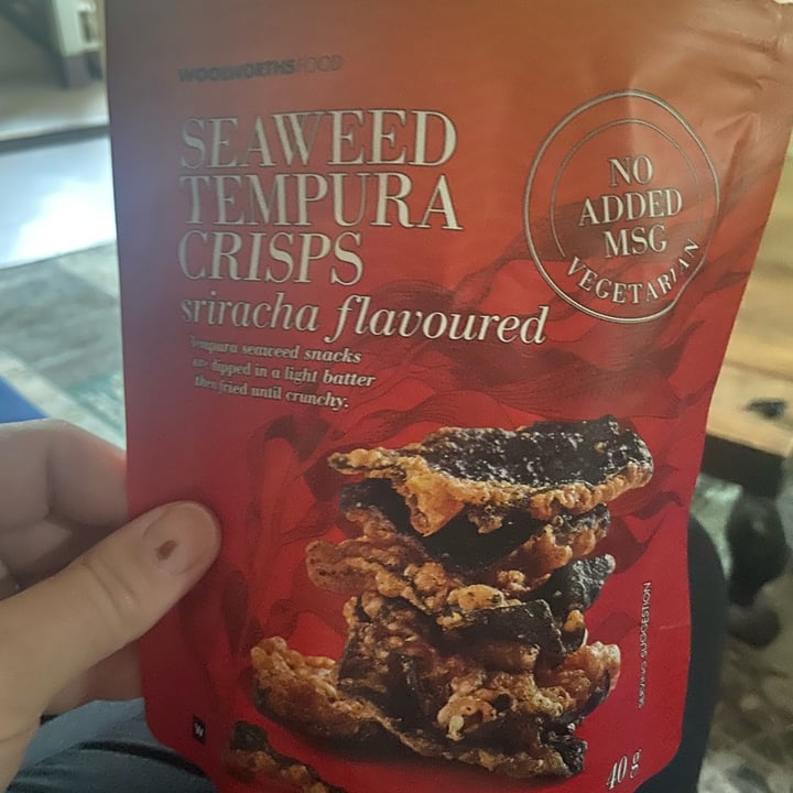 photo of Woolworths Food Seaweed Tempura Crisps Sriracha Flavoured shared by @divineswine on  10 Nov 2021 - review