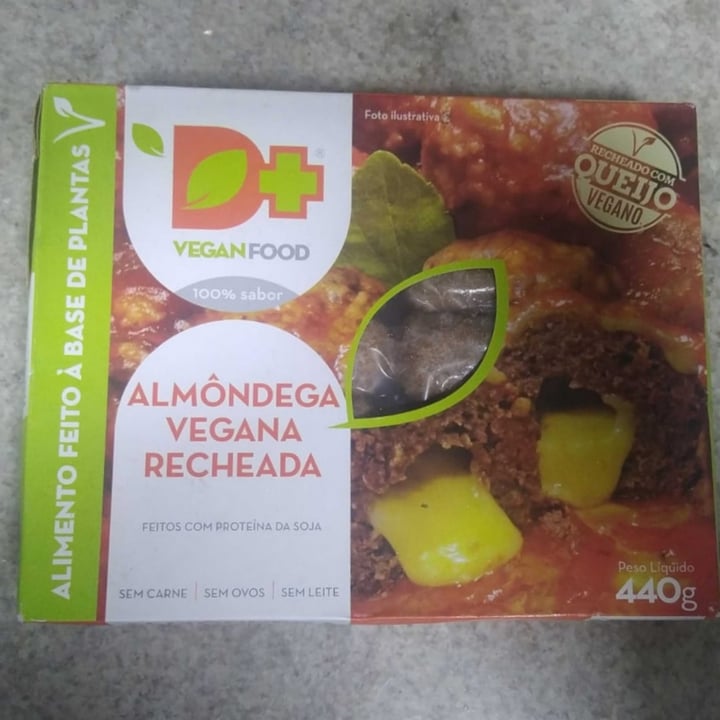 review photo of D+ Vegan food Almôndega vegana recheada shared by @gabifaria on 03 Jun 2022 - review