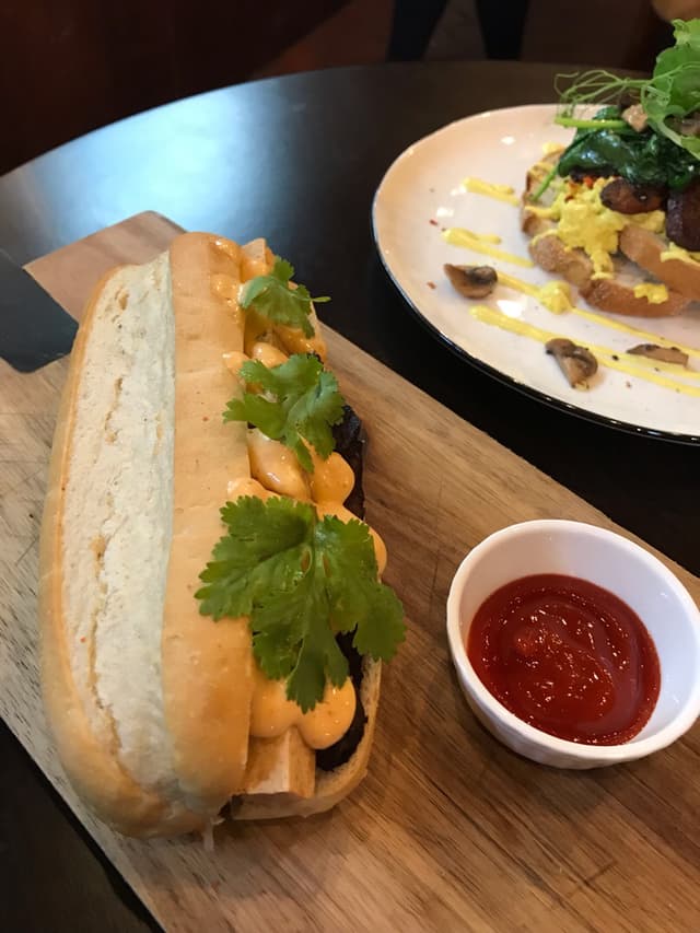 Photo of the dish “Vietnamese baguette with tofu and kimchi aioli”