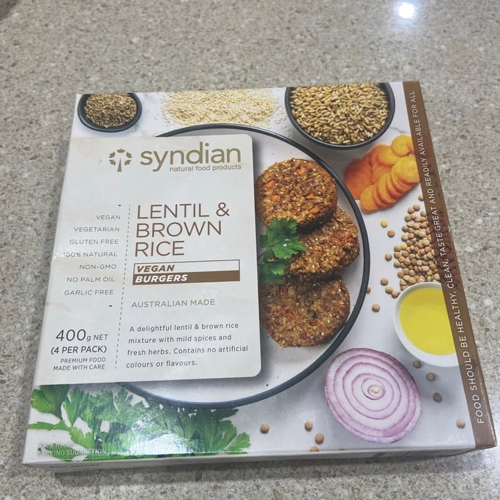 photo of Syndian Syndian Lentil & Brown Rice Vegan Burgers shared by @brunasefrin on  17 Sep 2021 - review