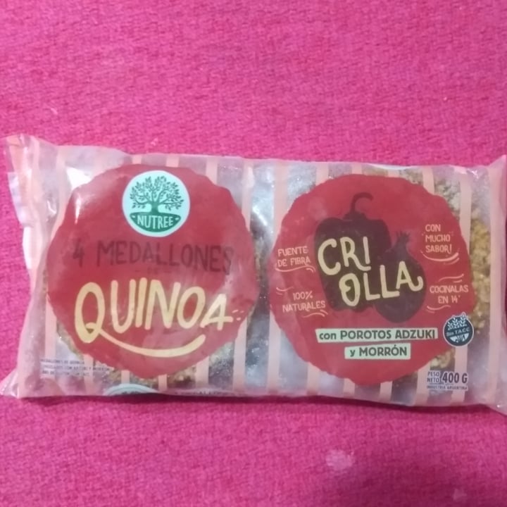 review photo of Nutree Medallones de Quinoa Criolla con Porotos Aduki y Morron shared by @maitegass on 03 Feb 2021 - review